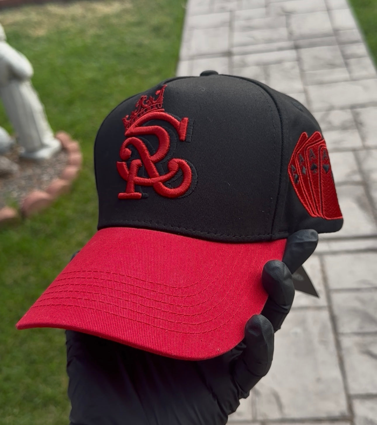 CUARA BRAND Black and Red Aces hat