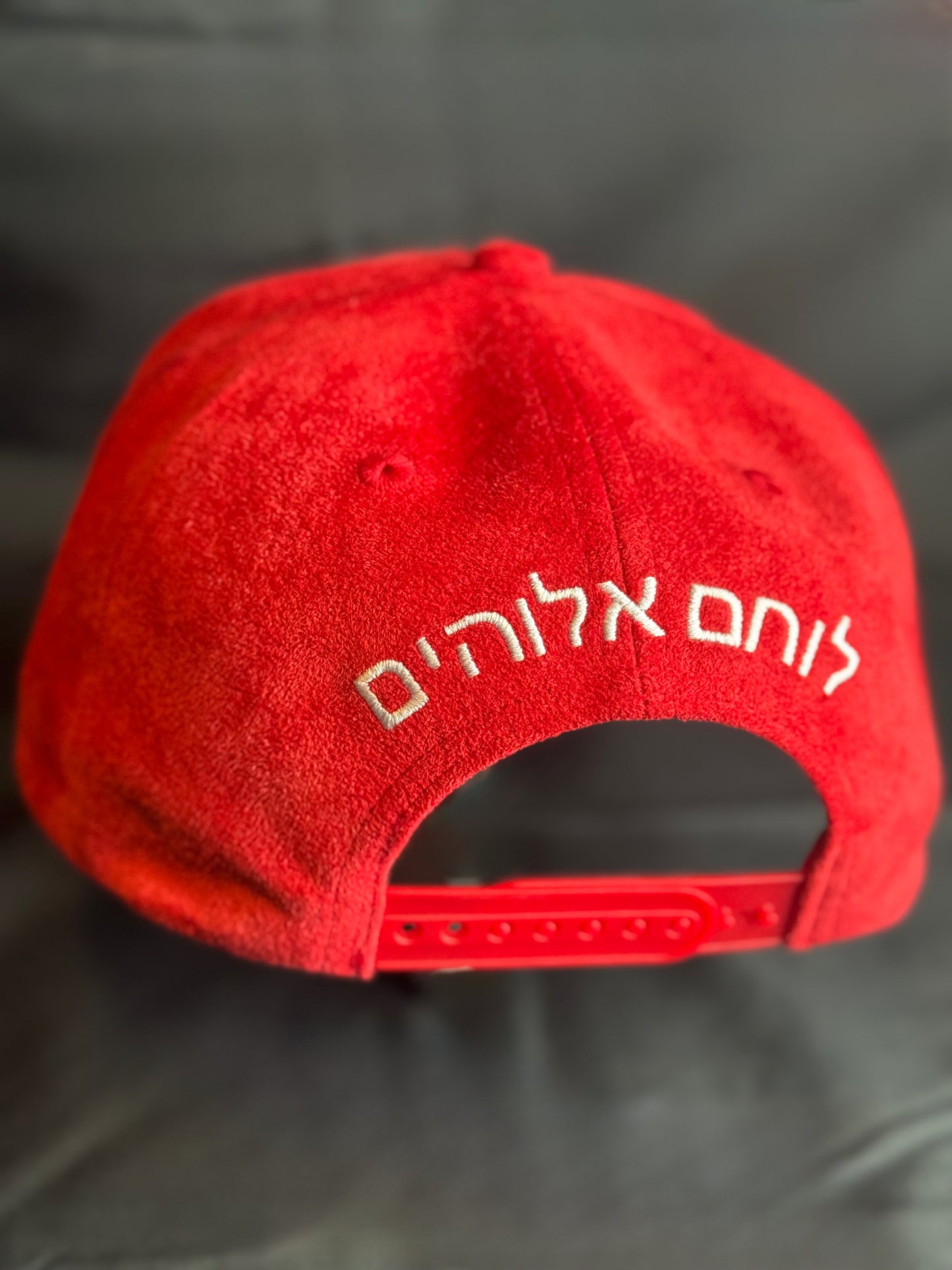 “WARRIOR OF GOD” Red Suede Snapback